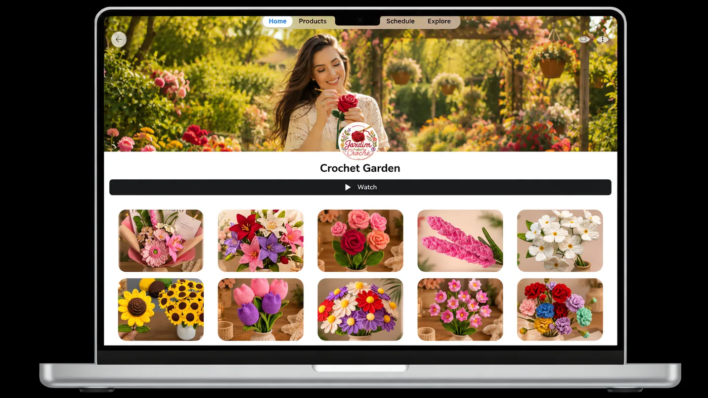 Crochet Garden Course — 20 step-by-step crochet flower video classes